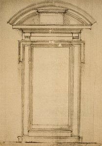 ドアの建築学的研究;ミケランジェロの絵。カーサブオナローティ（フィレンツェ）